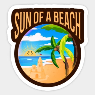 sun of a beach. funny mashup Sticker